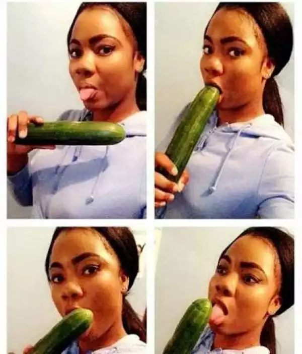 See This Pretty Girl, That Is Proud Of Cucumber, And Called It Her Bae (Photos)